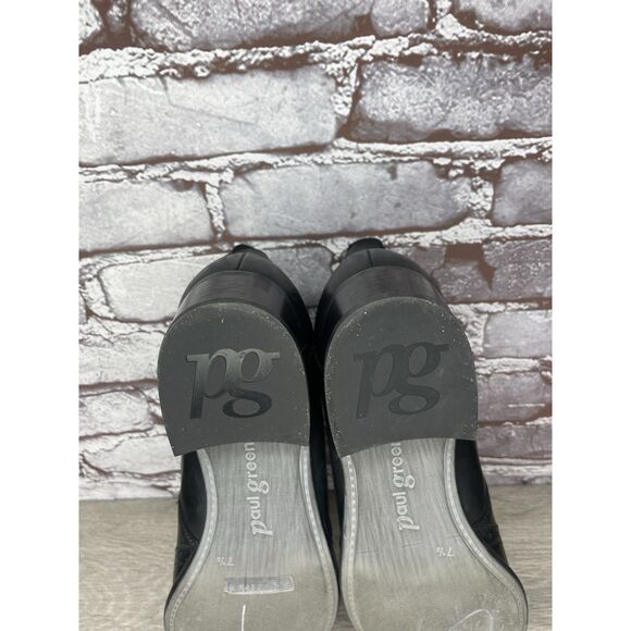 Paul Green Chelsea Black Leather Wingtip Heel Boots Women’s Sz 7.5UK/10M US/41EU - Picture 7 of 16